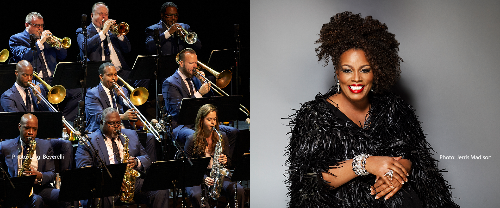 Images of the Jazz at Lincoln Center Orchestra and Dianne Reeves